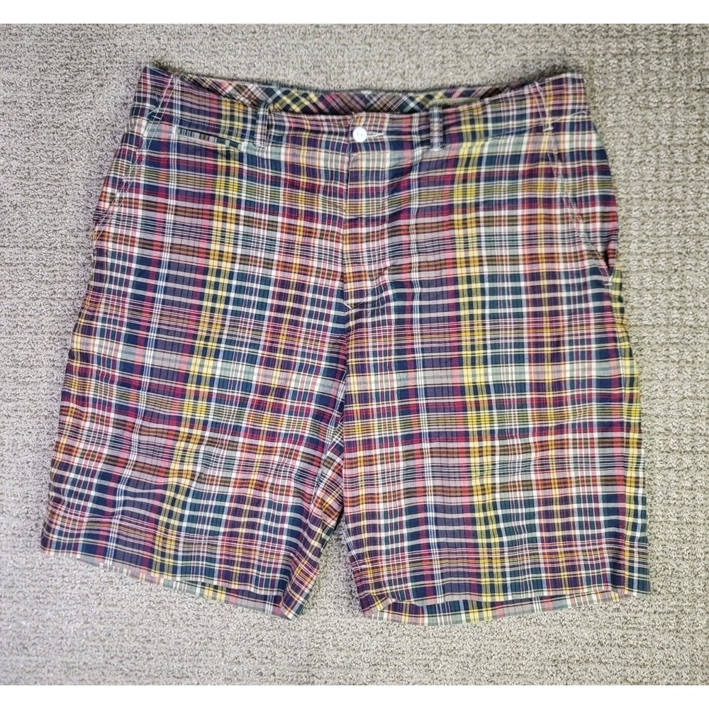 Vintage Polo Ralph Lauren Shorts Mens Size 36 Multicolor Indian Madras Plaid‎